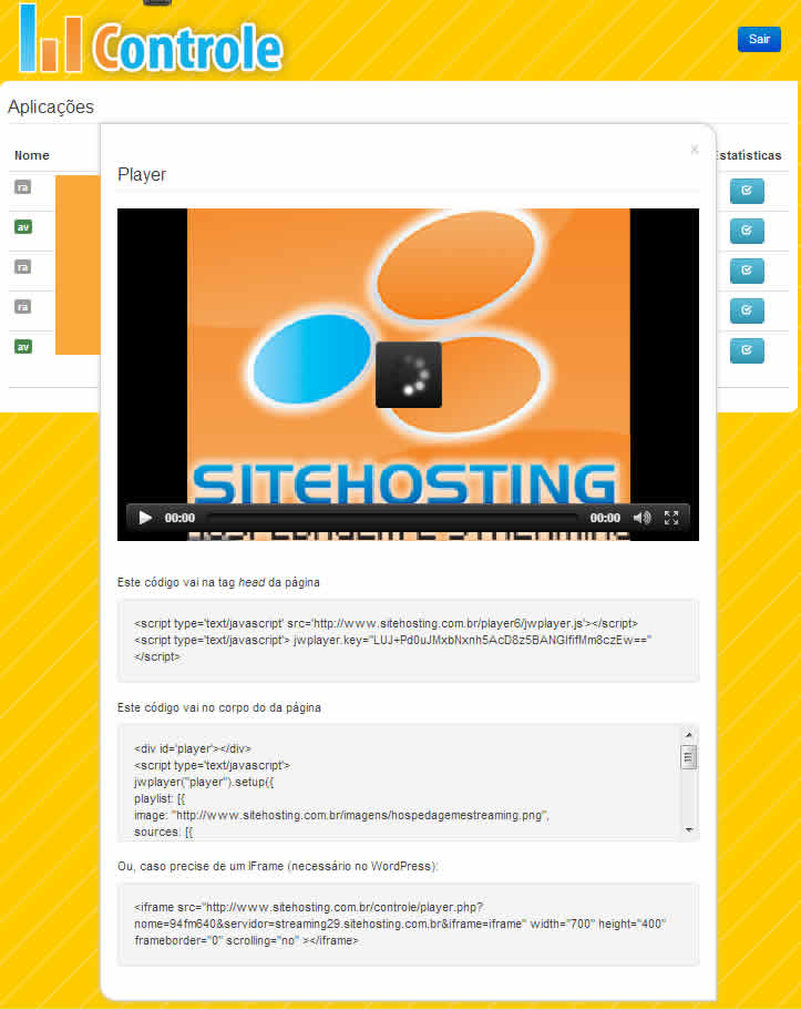 Player para Streaming de Áudio e Vídeo