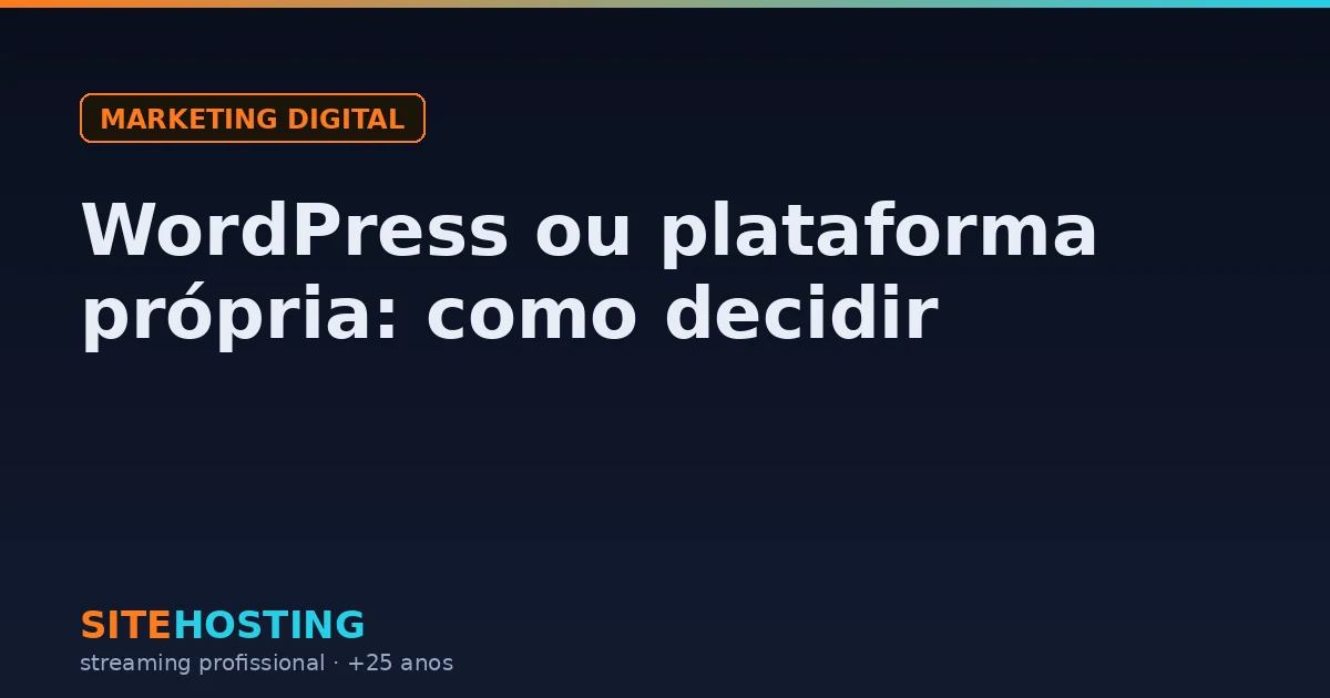 Capa do artigo WordPress ou plataforma própria: como decidir, na categoria Marketing digital