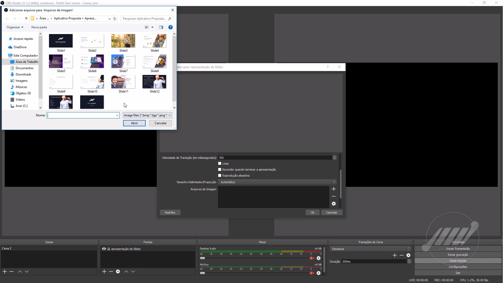 Como transmitir slides ao vivo usando o Obs Studio 